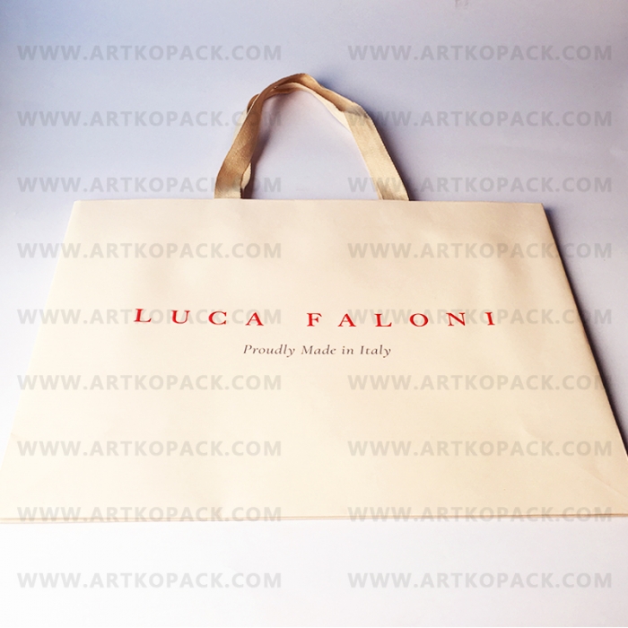 Kraft Paper Bag with all over embossing and embossed LOGO